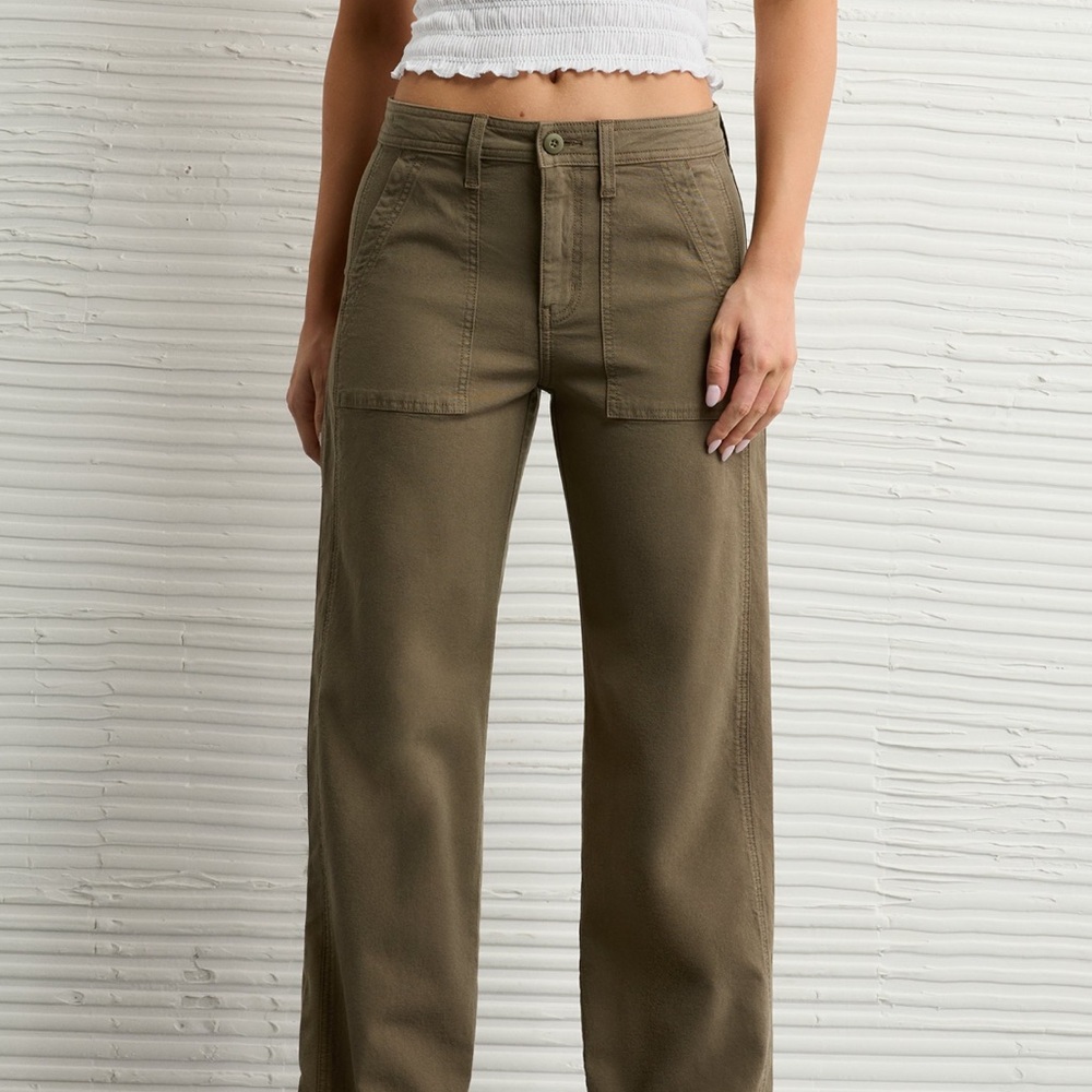 AE 🦅 Olive Green Wide Leg Utility Pants